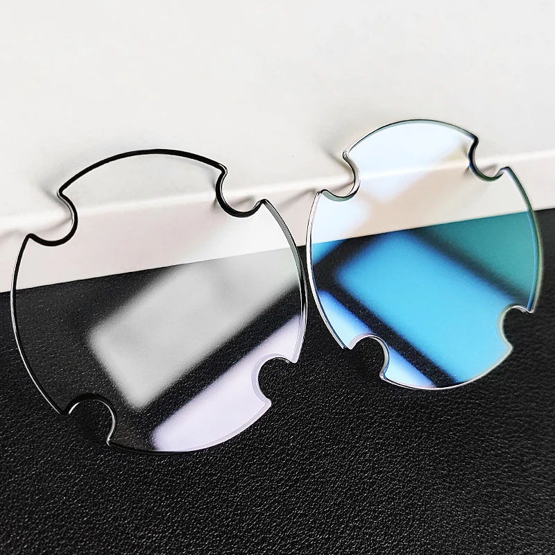 ミネラルガラス,交換部品,円形開口部,47x1.8mm,ディーゼル用,青の裏地