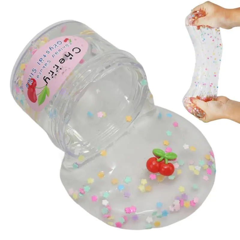 70ml Clear Slime Crystal Putty Soft Jelly Clay Fluffy DIY Clay Stretchy Toy Fake Cotton Candy Stress Relief Toys For Kids Adults 6