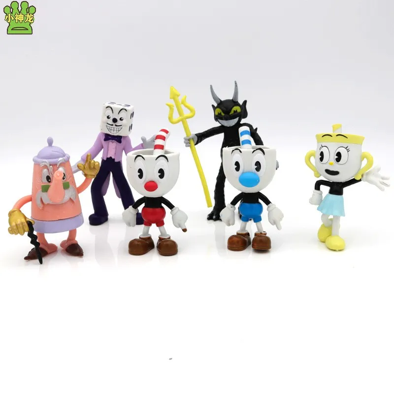 The Cuphead Show Brother Cartoon 6 Models Action Figure Doll Game