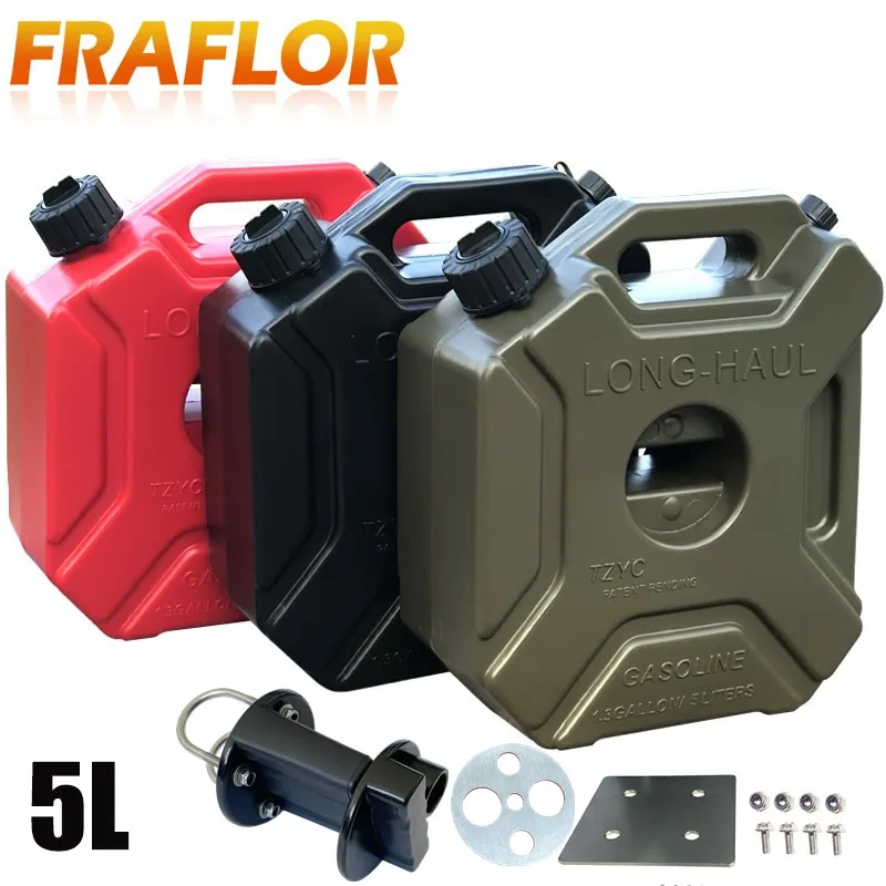 Motorcycle fuel container 1.3 Gallon 5L Red Motorcycle Gas Diesel Petrol Fuel Container Oil Tank Safety Gasoline Fuel-jugs For Car Motorcycle Accessories