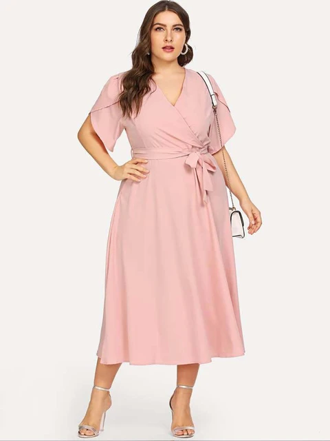 Plus size pink dresses