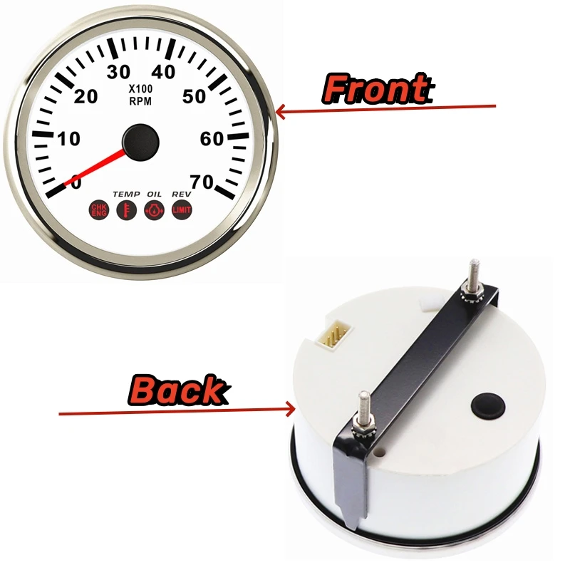 Auto Gasoline or Diesel Engine Tachometers 85mm 0-7000RPM Rev Counters Red Backlight with Oil Pressure Temp & RPM Alarm Function tachometer gauge engine tachometer tachometer meter