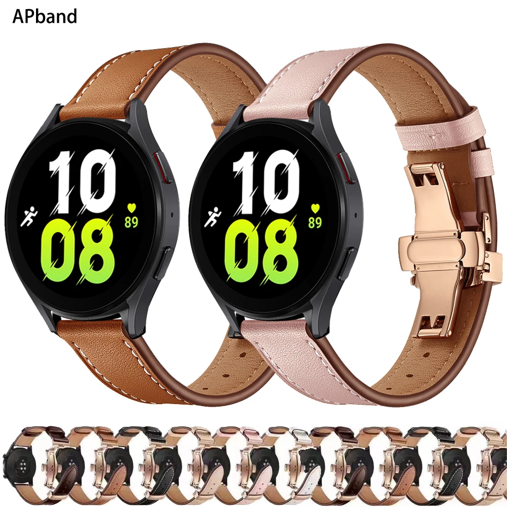 Leather Band For Samsung Galaxy watch 5/pro 4 Classic/Active 2/3/42mm