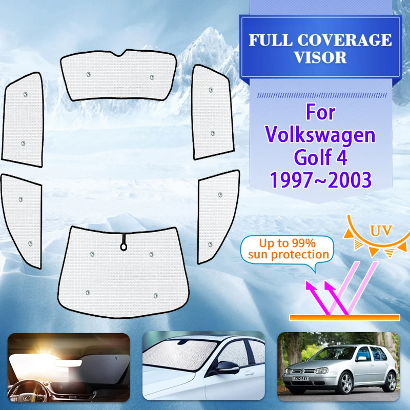 

Car Full Sun Visor For Volkswagen VW Golf 4 Golf4 MK4 1J 1997~2003 Solar Protection Window Sun Visor Sunshade Covers Accessories