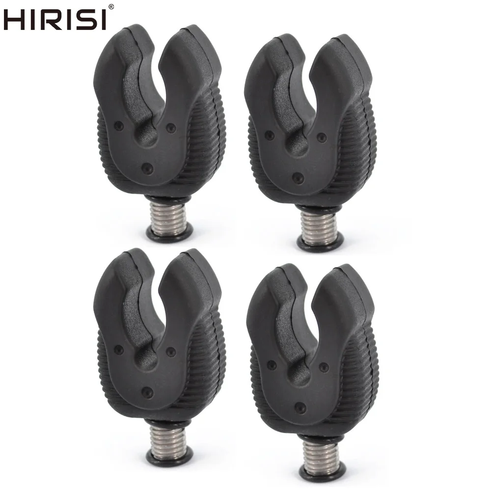 4Pcs Fishing Rod Pod Rest Head Black Abs Rubber Holders With O Rings Butt Grip 