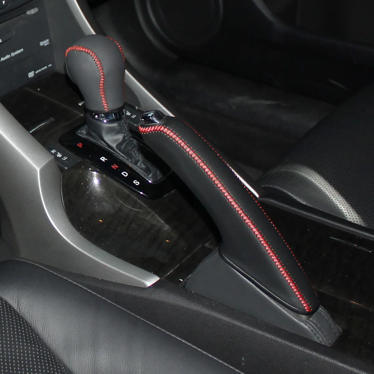 Yuji-Hong Genuine Leather Covers Case for Honda Spirior Accord 2008-2015 Genuine Leather Handbrake Automatic Gear Cover hand brake cover