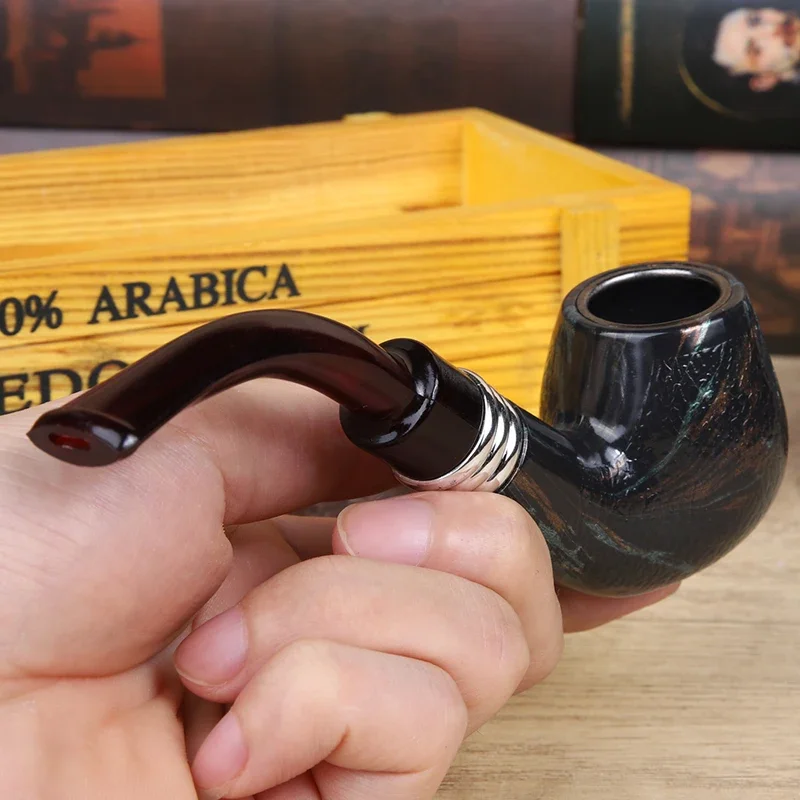 Resin Wood Smoking Pipe Snake Scale Bent Pipes Chimney Glown Tobacco Pipe Tube Cigar Grinder Smoke Men's Gifts Smoking smoking accessories,tobacco pipe,tobacco smoking accessories,smoking pipe
