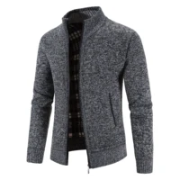 Men Sweater Jacket Winter Autumn Cold Coat Fleece Zipper Cardigan Soft Jumpers Turtleneck Warm Y2K High Quality Outerwear