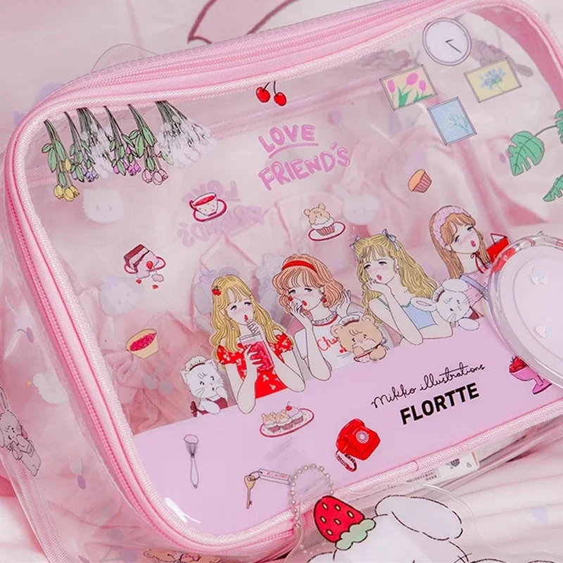 

Косметичка из ПВХ с аниме MIKKO, брендовая вместительная Водонепроницаемая дорожная сумка для хранения туалетных принадлежностей, Y2k, подарок на Рождество