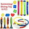 Children's Diving Toys Set Swimming Pool Treasure Hunt Diving Toy Torpedo Fish Water Rings Plants Dolphin Buoy Water Toys Gifts 2