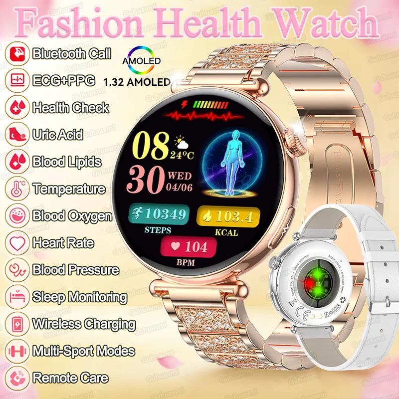 2026 Upgrade Fashion Health Smart Watch For woman ECG Micro Physical Examination Heart Rate Bluetooth Call lady Smart Watch NEW 1