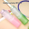 500ML Frosted Color Gradient Sports Water Bottle Portable Gym Fitness Workout Water Cups Outdoor Camping Cool Juice Drinking Cup 3