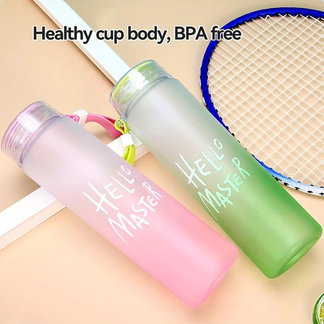 500ML Frosted Color Gradient Sports Water Bottle Portable Gym Fitness Workout Water Cups Outdoor Camping Cool Juice Drinking Cup 3
