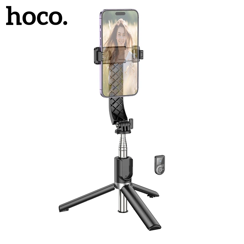 HOCO K20 Stainless Steel Live Broadcast Holder Wireless Selfie Stick Bluetooth 4.2 Remote Extendable Tripod Travel Phone Holder