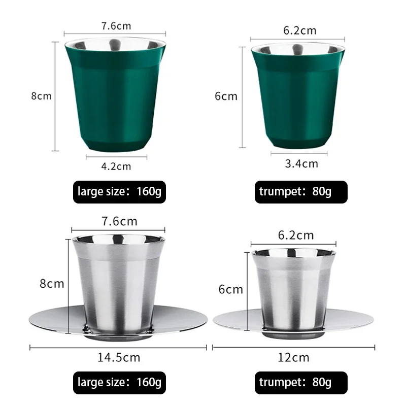 Espresso cup coffee cup coffee mug Leeseph stainless steel espresso cups double wall insulated coffee mug drinking demitasse cup home indoor outdoor office