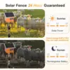 20 Miles Solar Electric Fence Charger 0.5J Energizer Controller for Livestock Prevent Predator Invasion for Poultry No Battery 3
