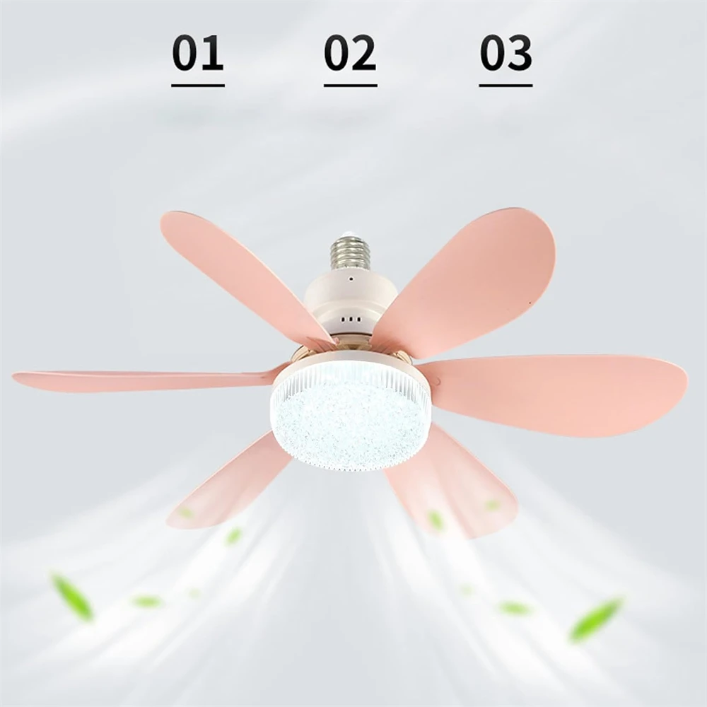 E27 40W 52Cm Ceiling Fan With Led Light Remote Control White For Kitchen Bedroom Dining Room Patio 3