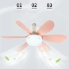 E27 40W 52Cm Ceiling Fan With Led Light Remote Control White For Kitchen Bedroom Dining Room Patio 3