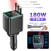 Chargeur de voiture 5 en 1 66W Max avec câble rétractable PD30W + écran de tension 2,4a charge ultra rapide 22,5W pour iPhone et Android 1