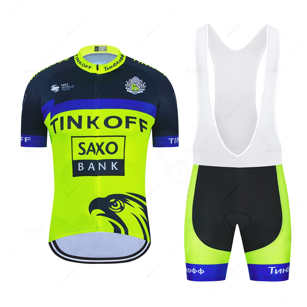 Saxo Bank Tinkoff Team Cycling Jersey Clothes, Bib Shorts Set, Gel Pad, Mountain Cycling Clothing Suits, Outdoor Bike Wear 4