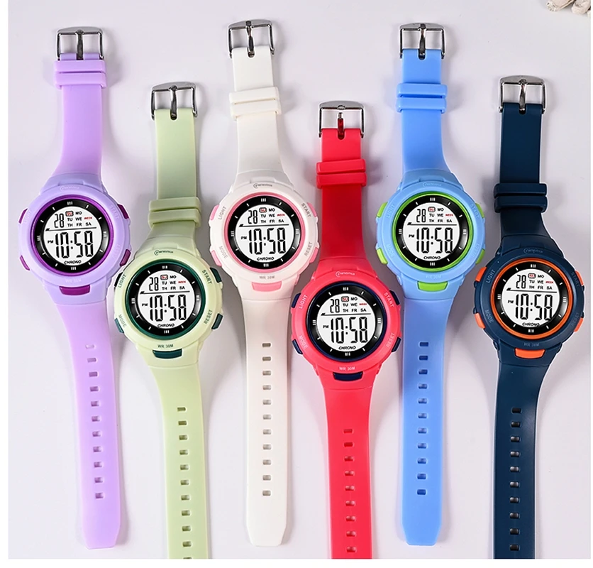 OHSEN Kids Sport Watches 50M Waterproof Purple Silicone Electronic Wristwatch Digital Children Watch For Boys Girls Gift 6