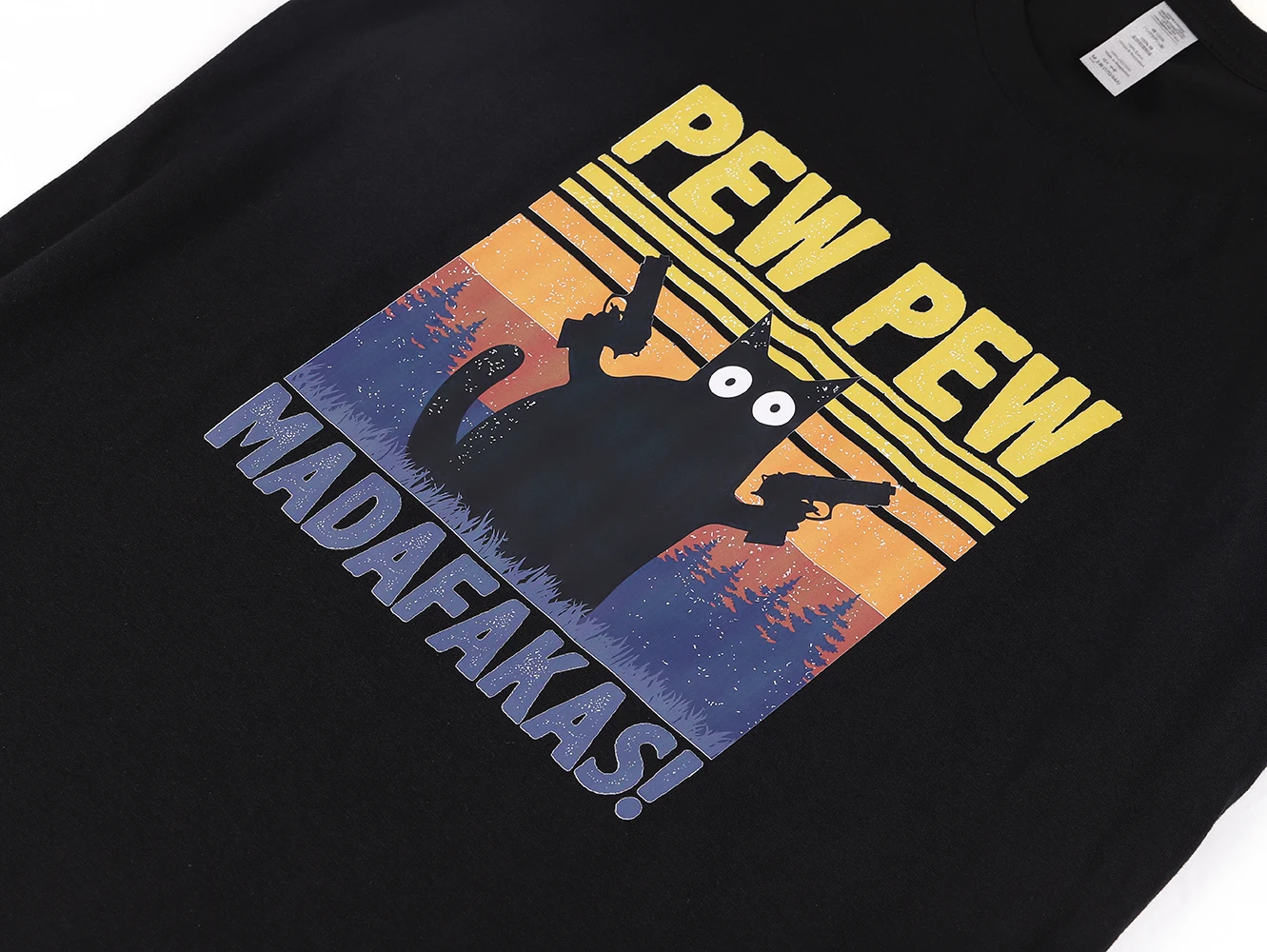 Pew Madafakas Tshirt Men Short Sleeve Novelty Funny Cat T Shirt Cotton Oversize Tops Shirts Tee T-Shirt Crew Neck_voghion.com