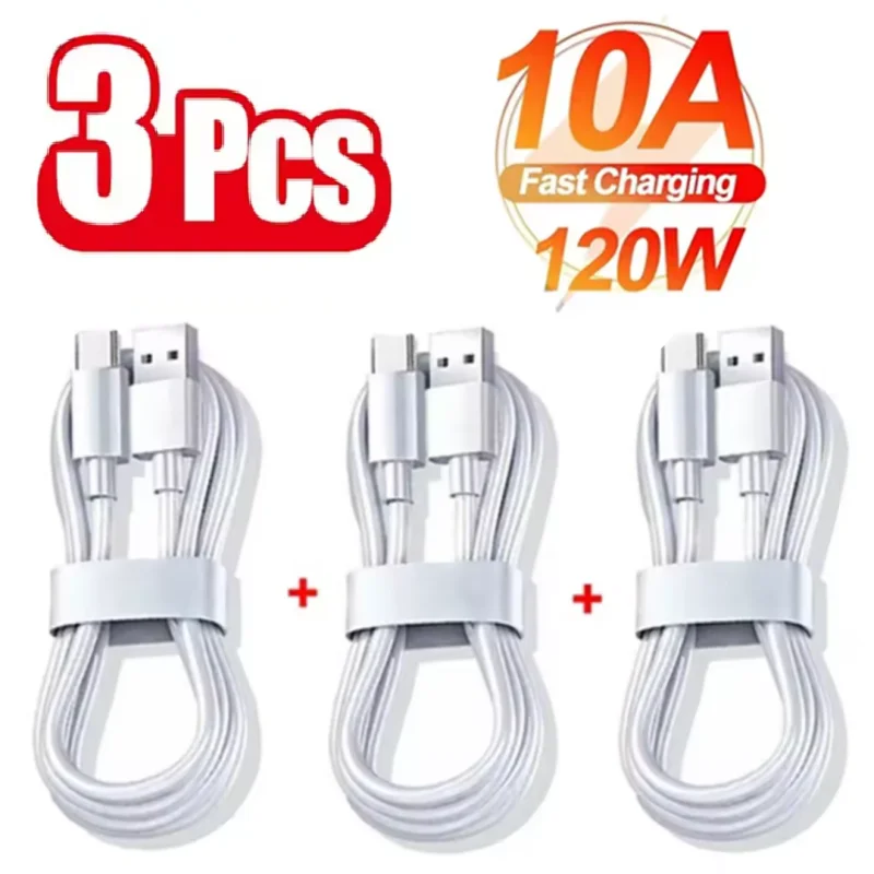 สายชาร์จ USB-C 3 ชิ้น 100W ชาร์จเร็ว ใช้ได้กับหลายแบรนด์