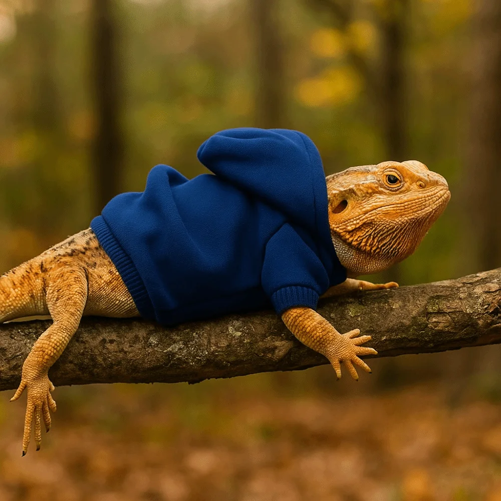 Hamster Warmer Tops Warm Lizards Clothes Solid Color Windproof Bearded Dragon Hoodie Soft Lizard Harness Vest Small Animal