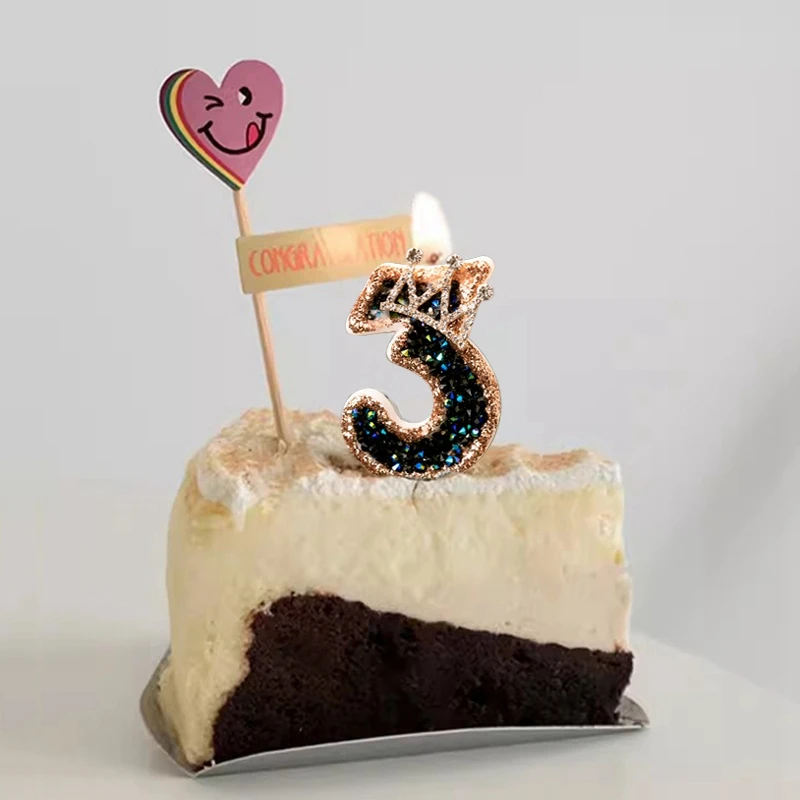 Bougie D'Anniversaire En Forme De Chiffre De 7,6 Cm, Bougie 3D Pour