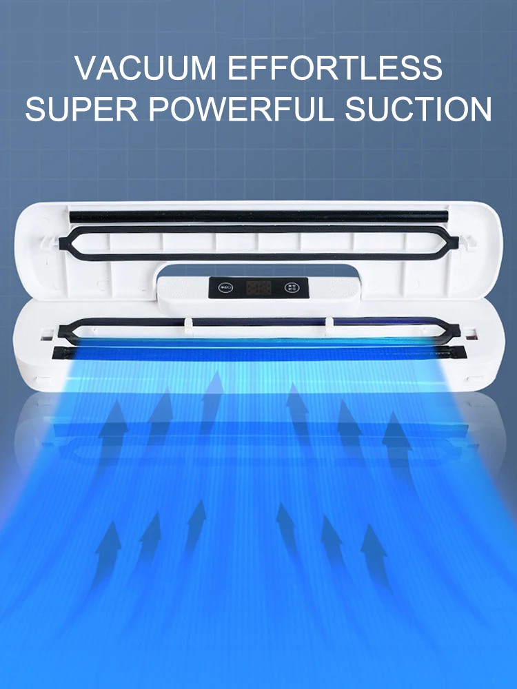 Vacuum Sealer MachineCompact Food Saver with Vacuum Sealer Bags Dry Moist Fresh Modes Air Sealing for Kitchen Food Storage White 2