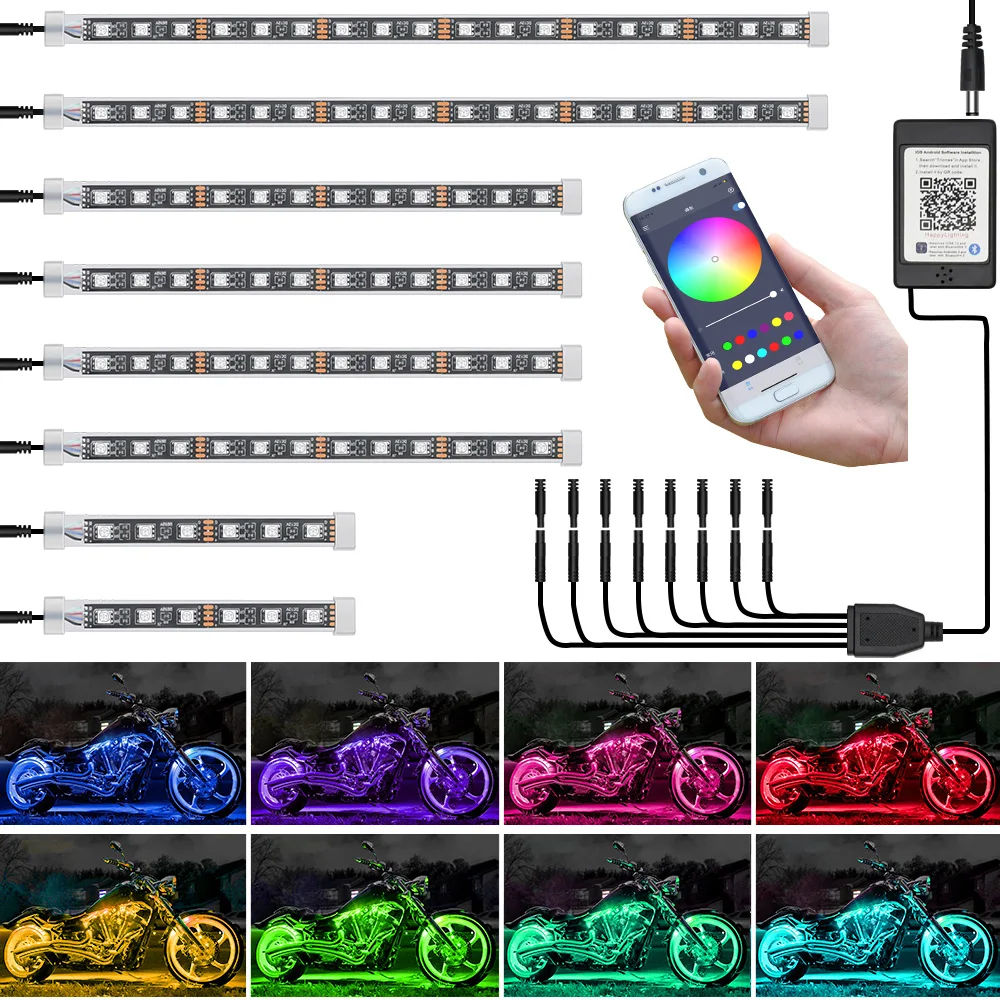 

Светодиодные RGB-ленты для мотоцикла, 12 В