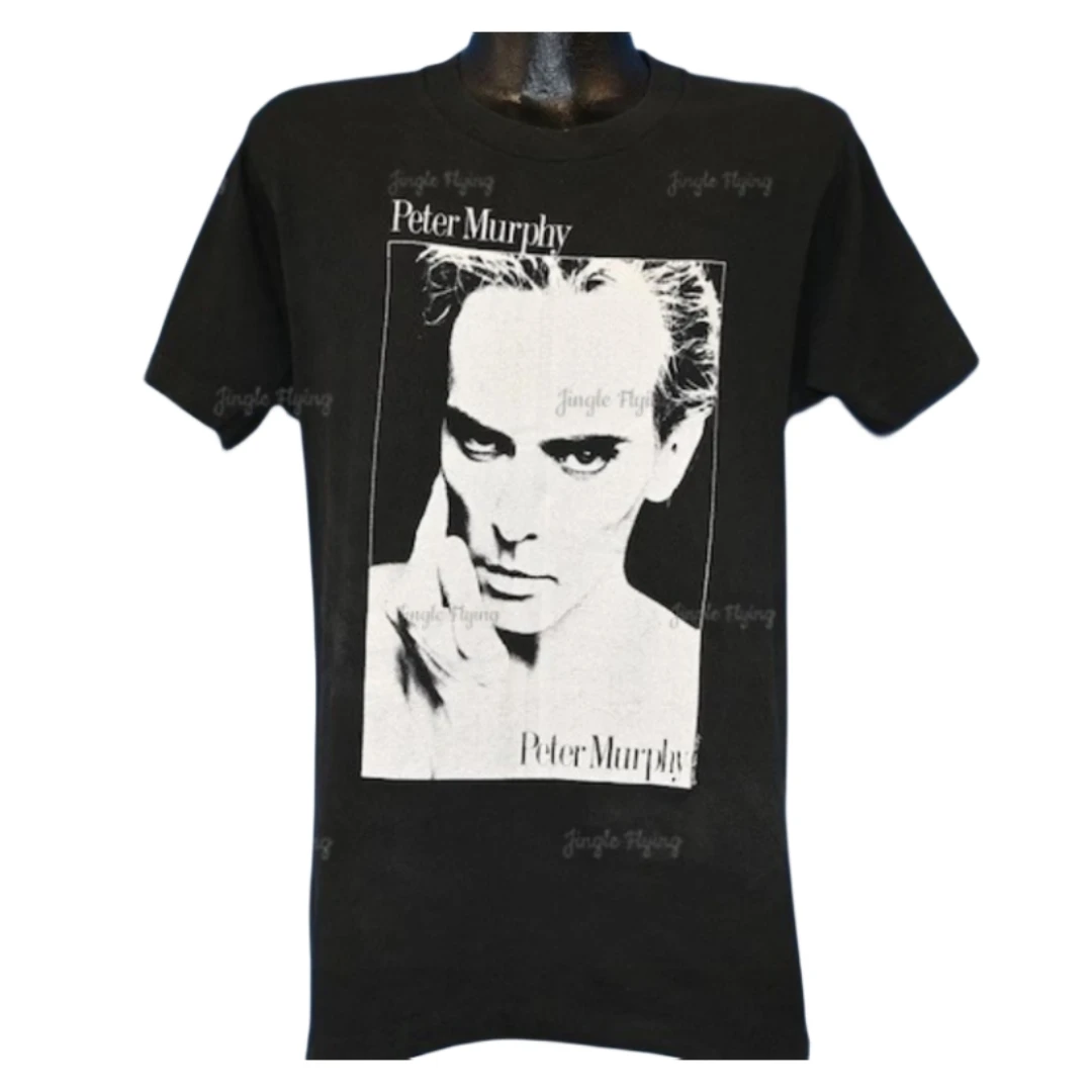 Anni '90 Peter Murphy Deep Album Gothic Top Tee Rock Bauhaus Photo Double Sided T-Shirt