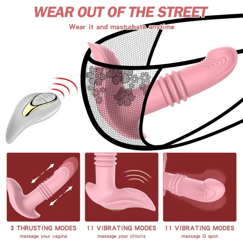 PUMING Retractable wearable vibrator Remote control penis G-spot Massage female clitoris G-spot stimulator female adult sex toy