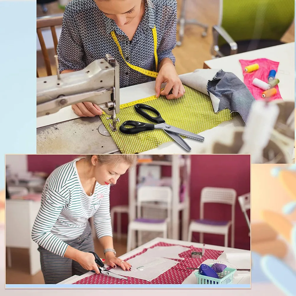 핑킹 가위, 스테인리스 가위, 휴대용 톱니 압착, 양재 바느질 용품, 2 개