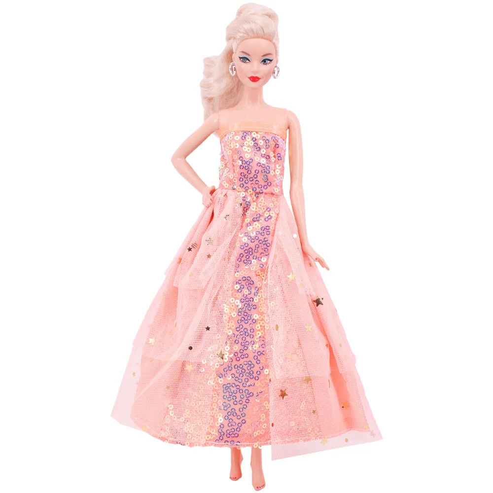 ForBarbies Dress Princess Skirt Doll Clothes for Barbies 11.8inch 30cm 1/3bjd Blythes Clothes Accessories Sequin Dress Girl's 4