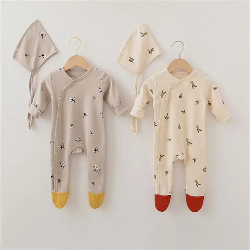 Fashion Baby Romper With Hats Long Sleeve Cotton Baby Girl Jumpsuits Newborn Boy Clothes baby clothes baby sleepsuit bear hooded jumpsuit lamb hair jumpsuit western style jumpsuit
