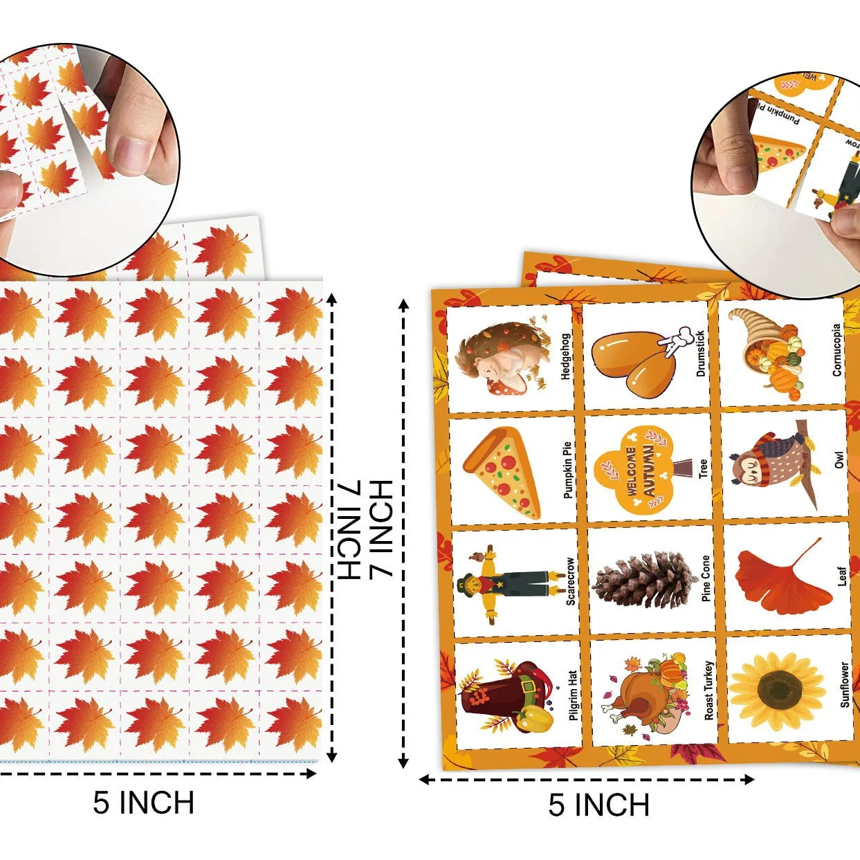 Thanksgiving bingo game Card set Party bingo for 24 people 2