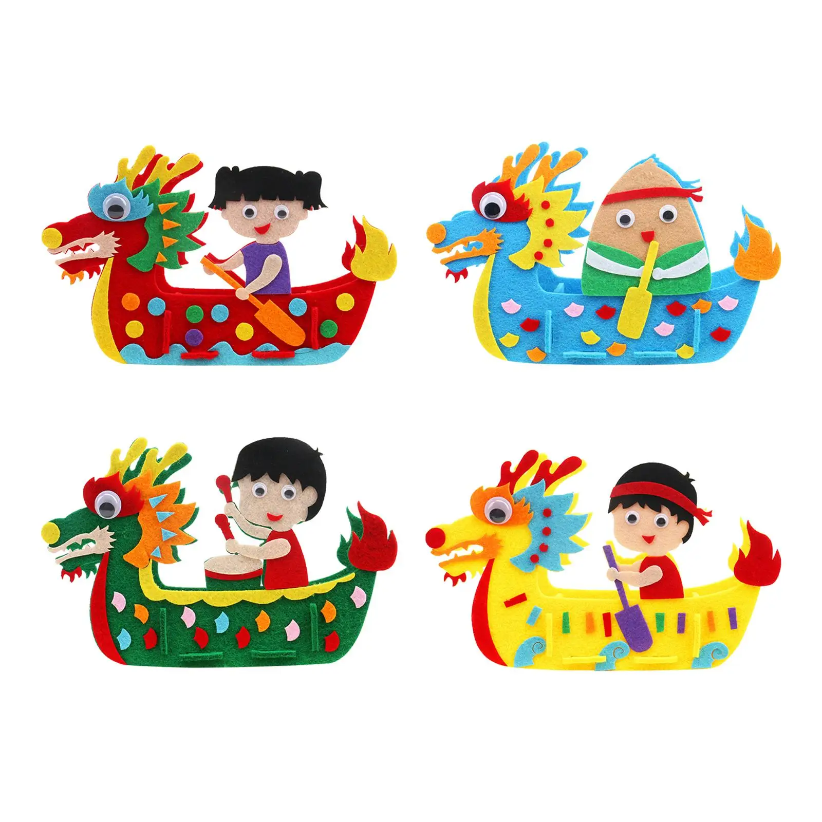 DIY Felt Craft , Dragon Boat Festival Children Hand Craft Art DIY Non Woven Toy, for Activity Girls Boys Dragon Boat Festival