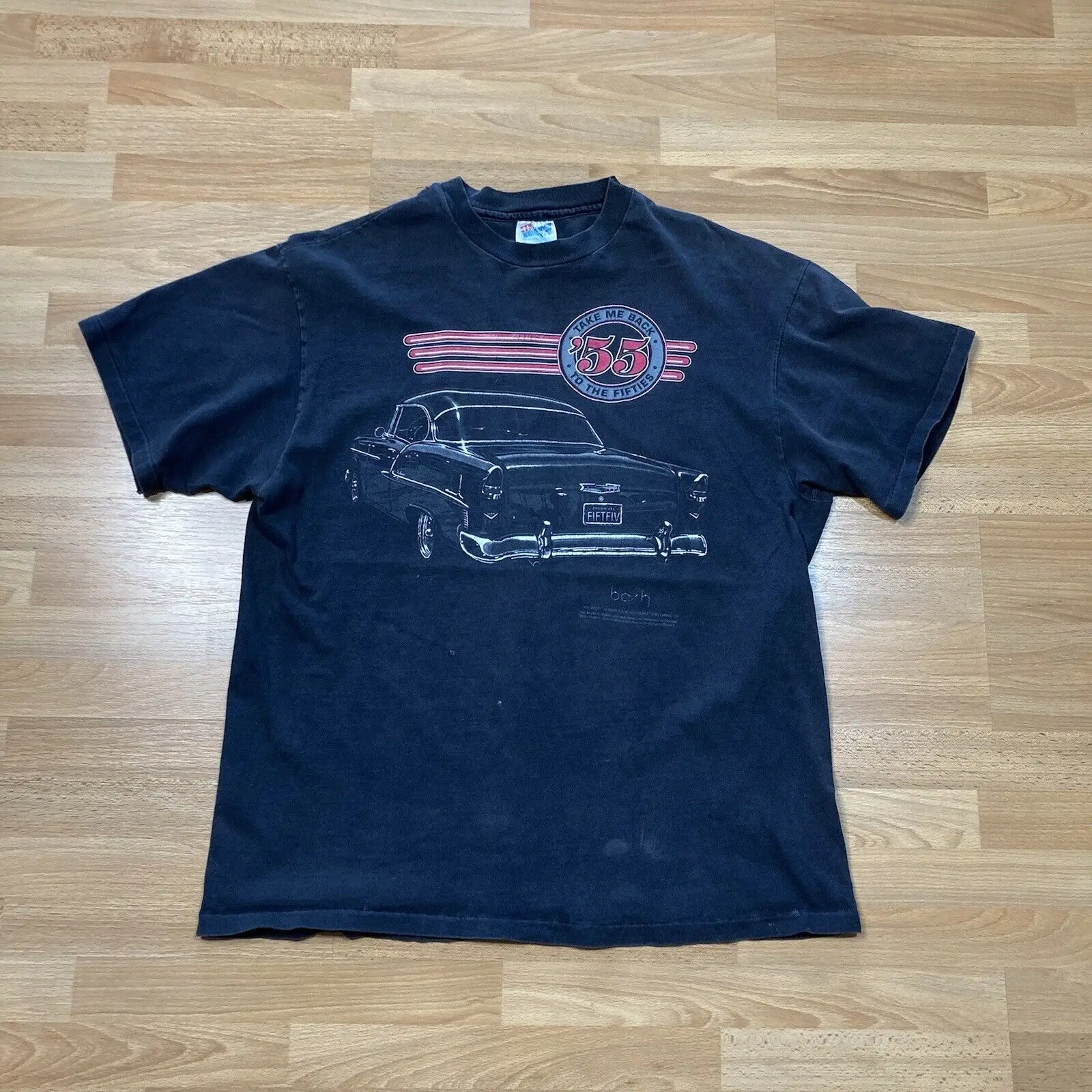 Camicia Vintage Hot Rod L Anni '90 Classic Car Bel Air Take Me Back To The Fifties Tee Maniche Lunghe
