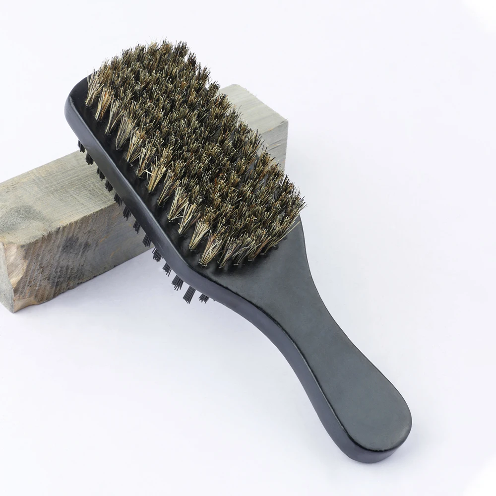 Wooden Handle Nylon Hair Beard Brush Shaving Tools Wooden Curved Men's Beard Shaving Brush Hairstylist Figure Eight