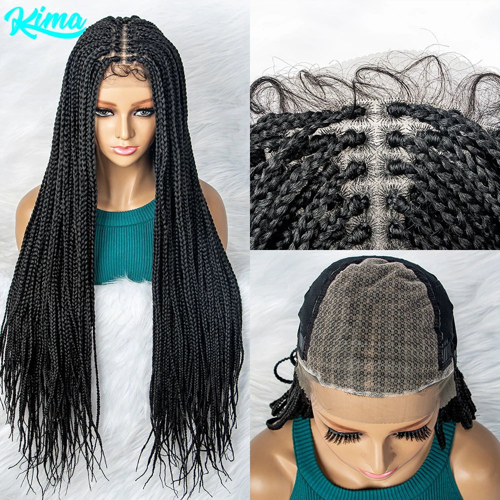 

Синтетические плетеные парики длиной 36 дюймов, афро-парики на сетке спереди, без узлов, искусственные волосы для детей, плетеные парики, парики для дредов