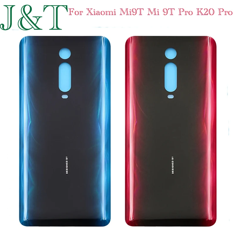 Nowa dla Xiaomi Mi9T Mi 9T Pro / K20 Pro pokrywa baterii 3D szklany Panel tylna obudowa baterii samoprzylepna wymiana Logo