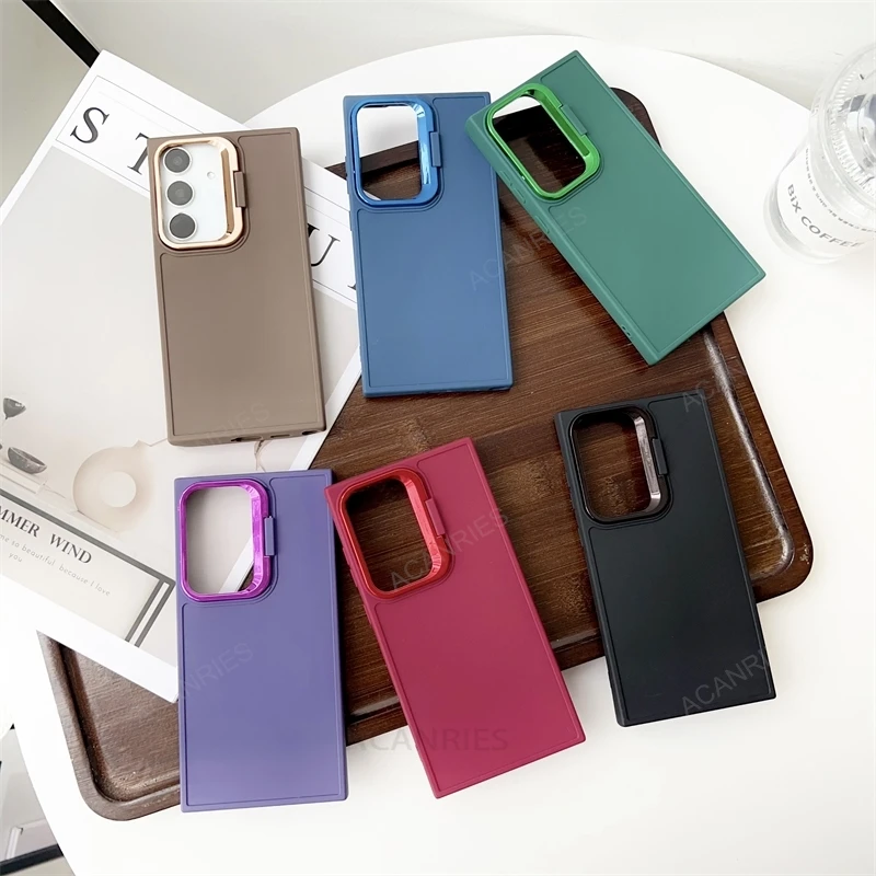 Coque de téléphone en silicone invisible avec support samsung_voghion.com