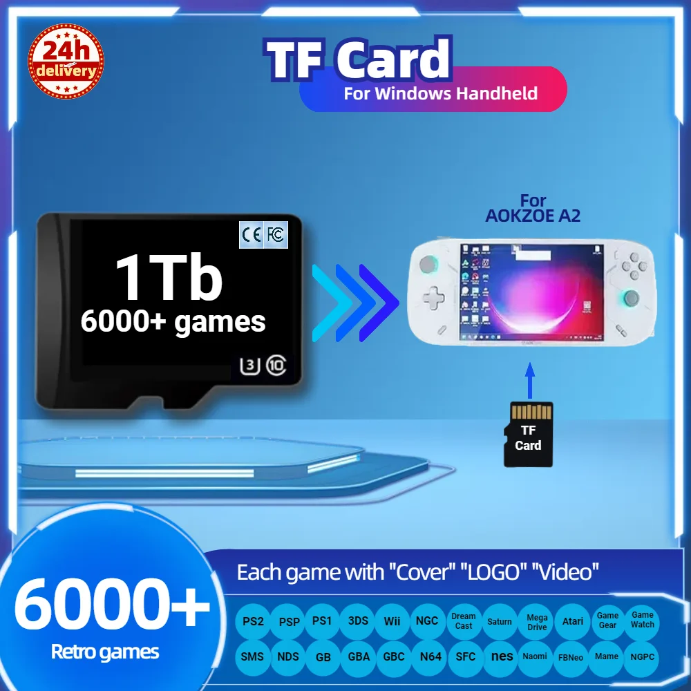 Tf Card Per Aokzoe A1 A2 Pro Memory Top-Classificato Classic Retro Game Ps2 Psp Ps1 3Ds Windows Console Portatile Palmare 1T Rog Ally