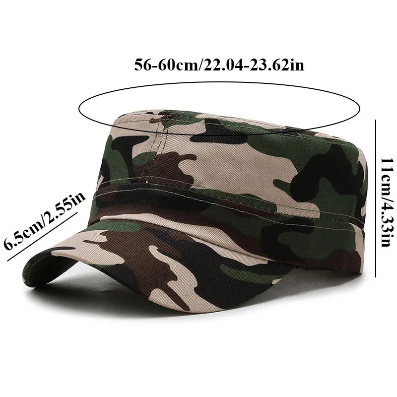 Camouflage Men's Vintage Baseball Caps Cotton Flat Cap Adjustable Outdoor Breathable Visor Sun Protective Casual Hat Men Women