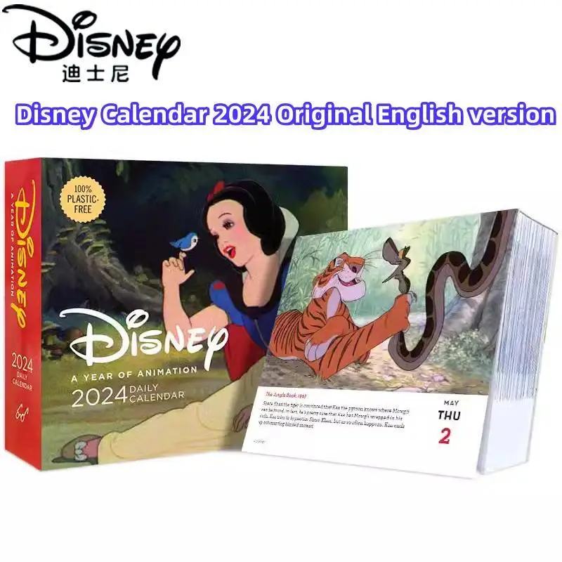 Disney 2024 New Original English Creative Animation Table Calendar Hand  Tear Calendar Desktop Decoration Animation Daily Calenda - AliExpress