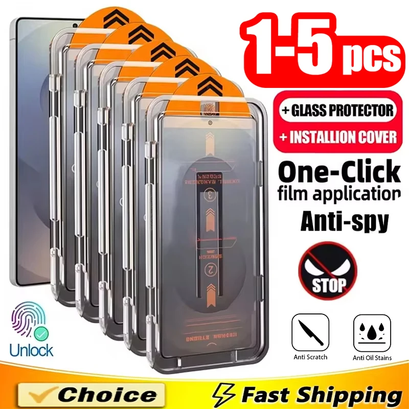 Enhanced Privacy Screen Protector - Easy Installation Tempered Glass 1-5 Pack