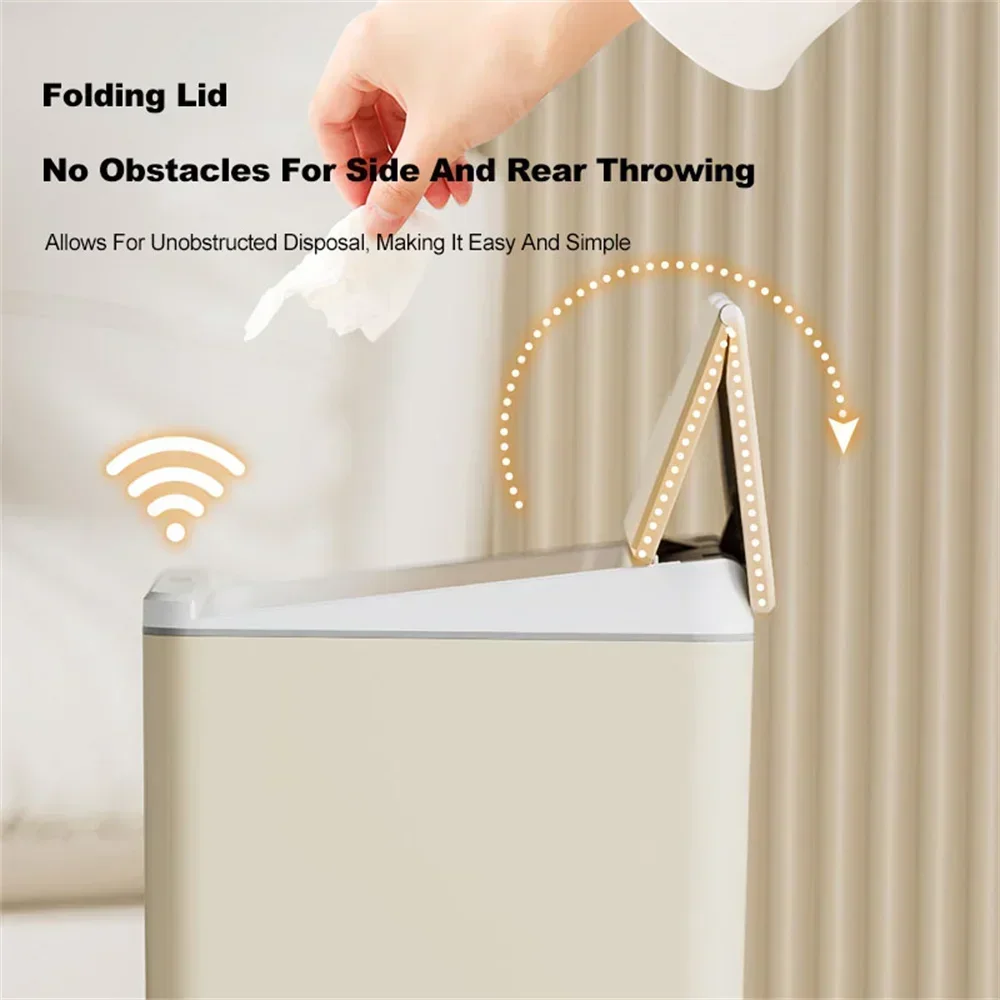 Sensor Trash Can Folding Trash Can for Kitchen Accessories Dustbin Big Desk Bin Automatic Bathroom Bedroom Wastebasket 4