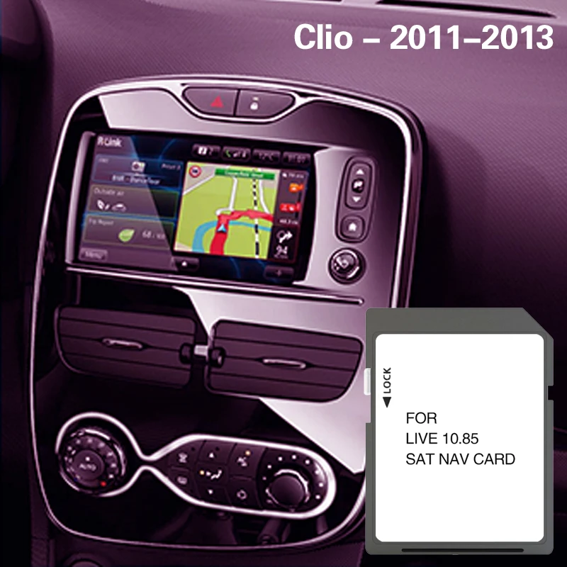 

Suitable For Clio 2011 - 2013 Live 11.05 Cover Spain Germany Italy France Poland Map SD Naving 8GB Card