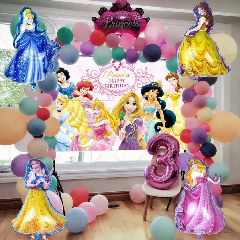 Ballons Princesse Disney En Aluminium 32 , 182 Pièces, Kit En Arc